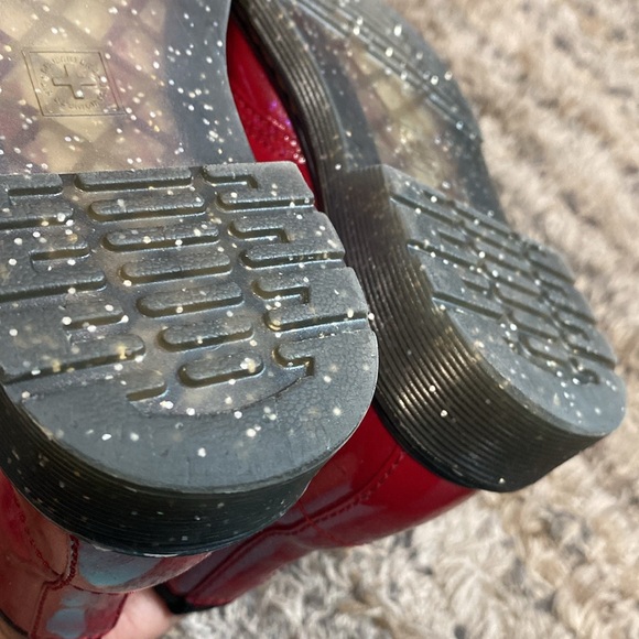 Dr. Martens kids Red patent Boots with Chunky Sole sz 2. 1460J - Picture 7 of 10